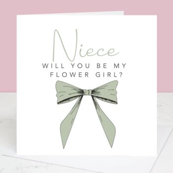 Will You Be My Flower Girl Personalised Bow Card, 2 of 5