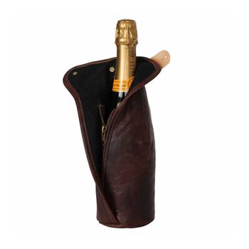 Leather Wine And Champagne Bottle Sleeve, 6 of 7