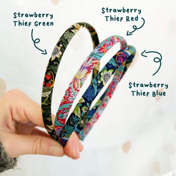 Strawberry Thief Print Skinny Alice Band, 2 of 4