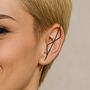 Double Triangle Oxidised Sterling Silver Ear Climbers, thumbnail 2 of 9