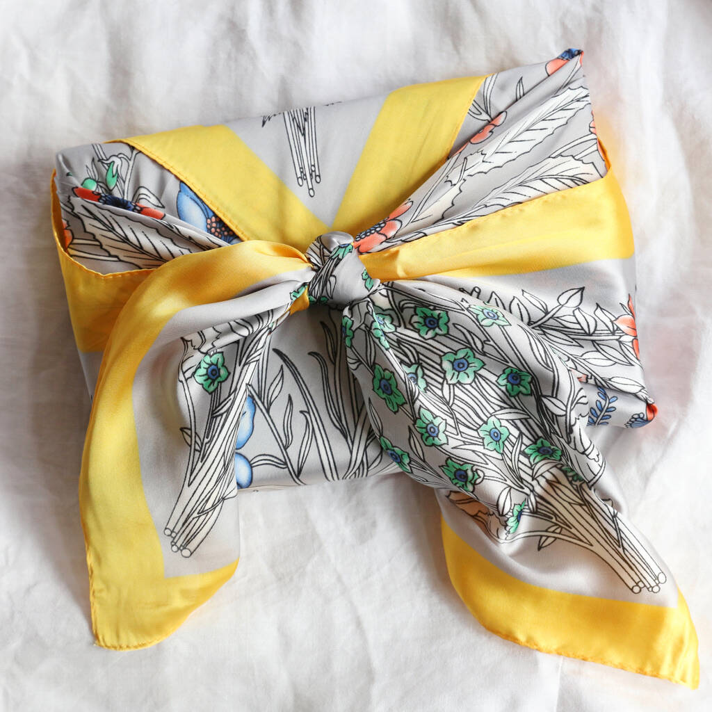 Satin Floral Wrap Scarf By Lisa Angel