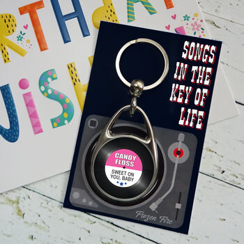Personalised Silver Plated Vinyl Record Keyring, 3 of 7