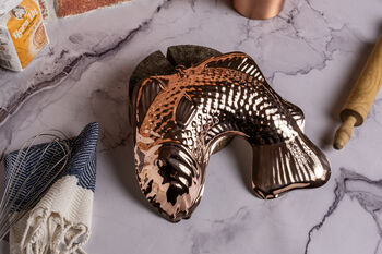 Solid Copper Fish Shaped Cake Mold And Wall Decor, 2 of 8