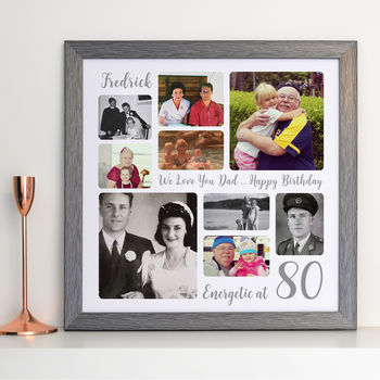 Personalised 80th Birthday Square Photo Collage, 6 of 11