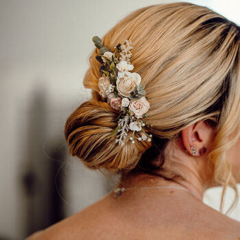 Pink, Blush And White Flower Hair Comb, 2 of 7