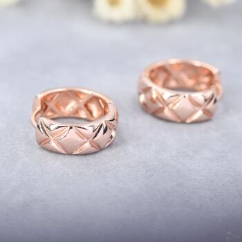 Chunky Huggie Hoop Earrings In Sterling Silver, 6 of 12