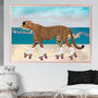 Custom Summer Print Cheetah Rollerskates Beach Scene, thumbnail 1 of 5