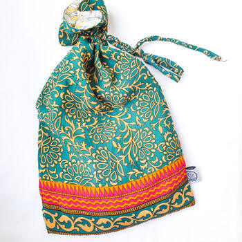 Large Sari Gift Pouches, Reusable, Handmade, 11 of 11