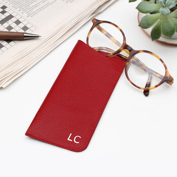Luxury Leather Monogram Initials Glasses Case, 4 of 7