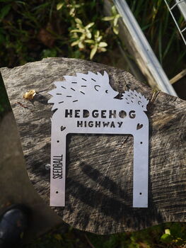 Metal Hedgehog Highway Garden Sign Ornament Gift, 6 of 12