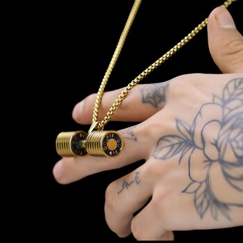 Personalised Oversized Dumbbell Necklace, 6 of 12