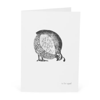 Q Is For Quail Card, 2 of 2