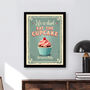 Life Is Short Eat The Cupcake Print | Kitchen Diner Decor | Vintage Wall Art, thumbnail 1 of 5