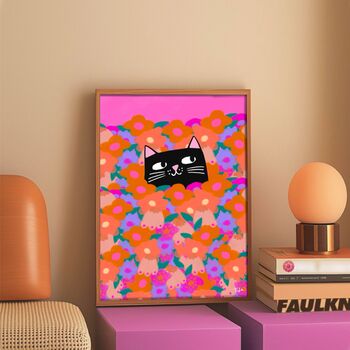 Cat In The Flowers Print, 3 of 3
