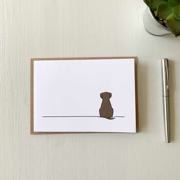 Sitting Dog Cards, Pack Of Four, 5 of 5