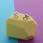 Pink Enamel Cross Earrings, thumbnail 1 of 2