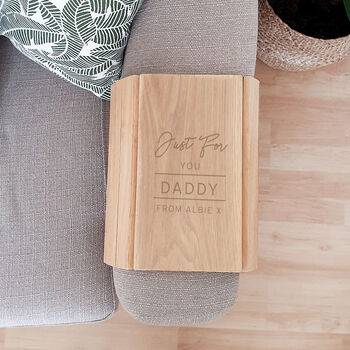 Personalised Classic Wooden Sofa Tray, 5 of 5