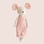 Pink Linen Soft Toy Mouse, thumbnail 2 of 3