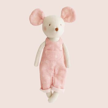Pink Linen Soft Toy Mouse, 2 of 3