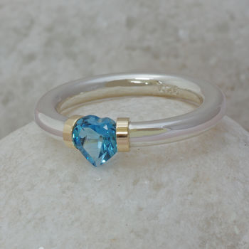 I Love You Heart Shaped Gemstone Ring, 4 of 7