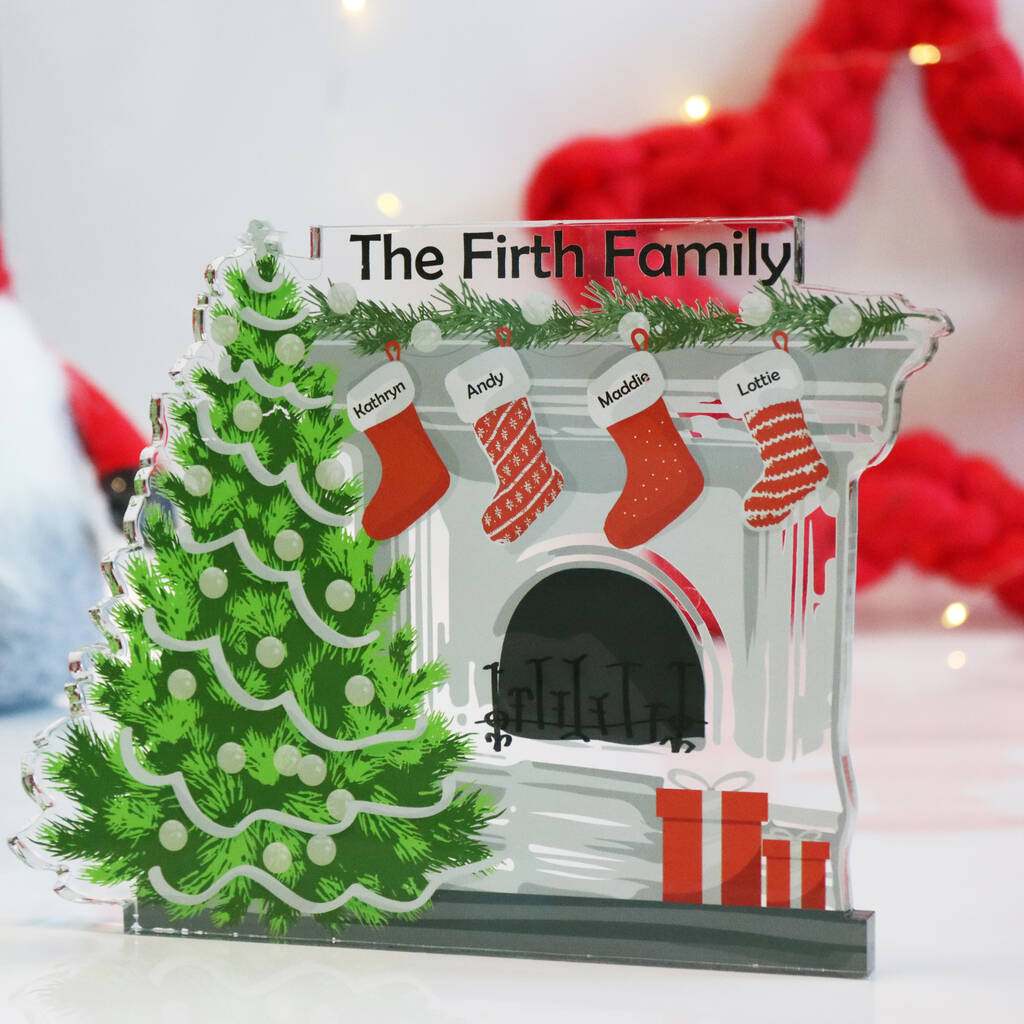 Personalised Family Christmas Fireplace Ornament, 1 of 10