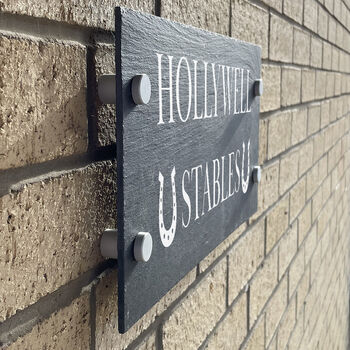 Personalised Horseshoe Slate House Number Sign, 2 of 2
