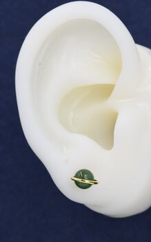 Sterling Silver Genuine Jade Planet Stud Earrings, 12 of 12