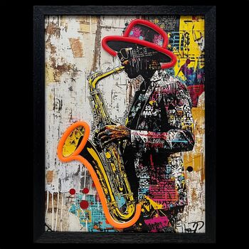 Jazz Framed Neon Wall Art 12x16”, 2 of 2