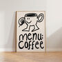 Menu Coffee Doodle Kitchen Wall Art Print, thumbnail 4 of 9