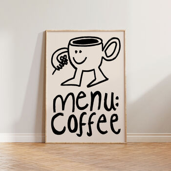 Menu Coffee Doodle Kitchen Wall Art Print, 4 of 9