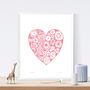 'Flower Heart' Print In Rose Quartz Framing Available, thumbnail 2 of 4
