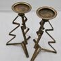 Antique Metal Christmas Tree Candlestick, thumbnail 3 of 9