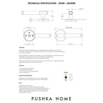 Solid Brass Lever Door Handles With Leather, 2 of 12