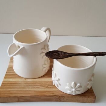 Milk Jug And Sugar Bowl Set With Wooden Spoon, 3 of 7