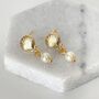 Gold Plated Shell And Pearl Stud Earrings, thumbnail 1 of 5