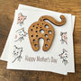 Mother's Day Card With Wooden Cat Knitting Needle Gauge, thumbnail 5 of 6