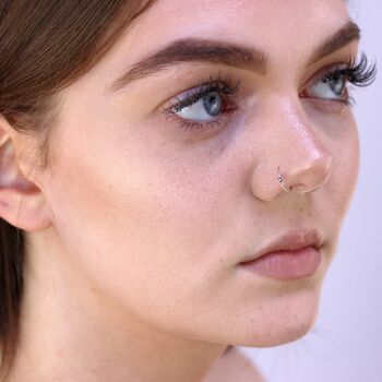 Sterling Silver Flower Hoop Nose And Ear Tragus Ring, 2 of 3