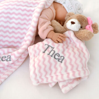 Personalised Bear With Bow Comforter And Blanket Set, 2 of 6