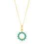 Halo Radiance Turquoise Gold Plated Pendant Necklace, thumbnail 2 of 10