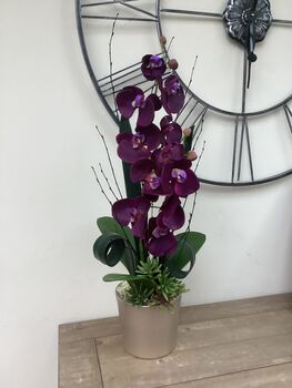 Purple Artificial Silk Orchid Mothers Day Gift, 4 of 6