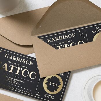 Personalised Scratch To Reveal Tattoo Gift Voucher, 7 of 9