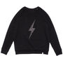 Glitter Bolt Organic Sweatshirt – Black, thumbnail 2 of 7