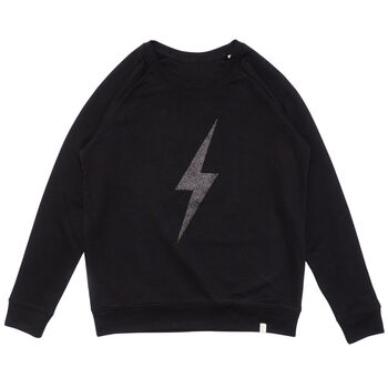 Glitter Bolt Organic Sweatshirt – Black, 2 of 7