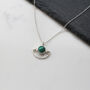 Round Malachite Sun Rise Necklace 9ct Gold Or Silver, thumbnail 3 of 4