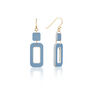 Blue And Cream Rectangle Earrings, thumbnail 1 of 7