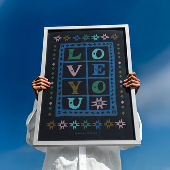 Love You Folk Art | Couples Print | Bedroom Wall Art, 10 of 12