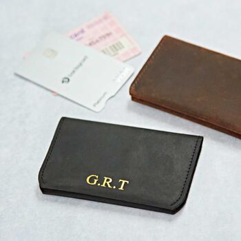 Personalised Buffalo Leather Card Wallet, 2 of 8