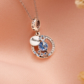 Pisces Sterling Silver Necklace March Zodiac Birthstone, 2 of 6