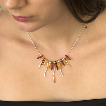 Sterling Silver Amber Dreams Necklace, 2 of 4