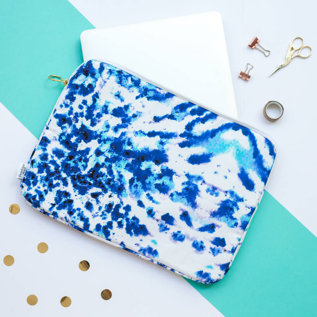 Mesmerise Blue Velvet Laptop Case By PENELOPE HOPE